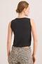 Zero Sleeve Round Neck Cool Crop Tshirt Black - 2