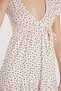 Women's Slim Fit Slim Fit Short Sleeve Printed Seersucker V-Neck White Dress - 3