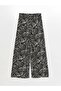 Lcw Modest Black Elastic Waist Patterned Women's Palazzo Pants - 7