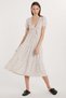 Women's Slim Fit Slim Fit Short Sleeve Printed Seersucker V-Neck White Dress