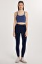 Women's Super Slim Elastic Waist Interlock Standard Size Normal Waist Navy Blue Tights - 4