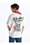 Xside Ecru Crew Neck Short Sleeve Printed Combed Cotton Men's T-Shirt