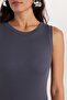 Women's Slim Fit Slim Fit Modal Crew Neck Zero Sleeve Maxi Anthracite Dress - 3