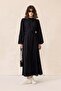 Guipure Dress with Button and Brit Accessories Black 9297-E