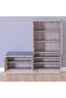 Alegra 23-Pair Shoe Cabinet With Seat-Light Brown L120xw40xh120cm - 3