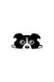 Dog Facing Through Glass - Vehicle, Auto, Laptop, Wall Compatible Sticker 40*20 Cm