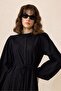 Guipure Dress with Button and Brit Accessories Black 9297-E - 4