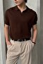 Men's Oversize Cotton Polo Neck Knitwear T-Shirt - 2