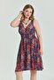 V-Neck Robadan Large Size Dress - 4