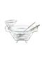 Sauce and Salad Bowl Serving Set with Perle Stand 38X30X23Cm