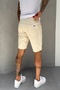 Cream Color Denim Fabric Men's Jean Jeans Shorts Mz500 - 4