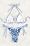 Blue Patterned Covered Bikini Set - 2