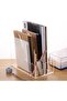 Acrylic File Organizer with Pencil Holder, Multi-Functional Clear Desk Organizer, 3 Compartments - 5