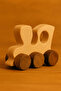 Wooden Handmade Natural Montessori Train Toy with Wheels - 5055 - 5