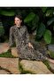 Two-Breasted Collar Leopard Pattern Chiffon Dress - 2