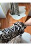 Two-Breasted Collar Leopard Pattern Chiffon Dress - 7