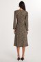 Women's Regular Fit Long Sleeve Leopard Print V-Neck Dress - 5