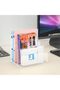 Acrylic File Holder, 3-Section Clear Desk File Sorter, 9" Wide x 6.5" Deep x 6.5" - 7