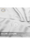 3-Piece Duvet Cover Set, 100% Cotton Stripe Sateen Fabric, White - 8