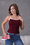 Strappy Slim Fit Camisole Crop Basic Knitwear Blouse - 3