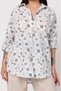 Women's Summer Navy Blue Floral Patterned Sleeve Folded Shirt 2857 - 4