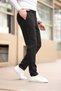 Buttonless Plain Fabric Black Jogger Pants - 2