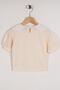 Baby Collar Lace Mini Checkered Ecru Color Girl's Tshirt - 2