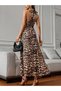 Women's Off-The-Shoulder Halter Cross Tie Detailed Single Jersey Dress - 4