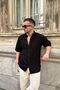 Mingan Men's Summer Cotton Shirt Lapel Short Sleeve Buttoned Comfortable Fit - 5