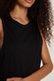 Women's Slim Fit Slim Fit 100% Cotton Crew Neck Plain Basic Black Crop Undershirt - 3