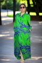 Front to Back Buttoned Pocketed Three Quarter Sleeve Extra Large Size Cotton Viscose Dress - 3