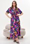 Double-Breasted Collar Dress with Glitter Waist - 3