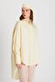 Women's Yellow Special Design 100% Cotton Oversize Tunic Long Shirt 29017 - 2