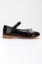 Black Color Girl's Ballerina Shoes Stoned Bow Children's Ballerina Girl's Orthopedic Black Ballerina - 5
