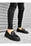 Laceless Tasseled Men's Shoes Black (Black Sole) - 3