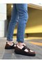 Lace-Up Men's Shoes Cream Black Brown (Black Sole) - 2