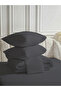طقم غطاء لحاف مزدوج من القطن الساتان من Line Anthracite مع ملاءات مرنة مكونة من 4 قطع - 3