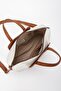 حقيبة يد وكتف من الجلد من قماش Marron Elegance Tan للسيدات - 4