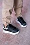 Kids' Black and White Thick-Sole Casual Comfortable Sports Shoes