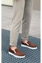Laceless Velvet Men's Casual Shoes Brown (White Sole) - 3