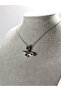 Silver Balloon Butterfly Necklace with Steel Chain - 5