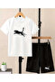 Boy/Girl Jaguar Printed Black and White Tshirt Shorts Set