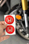 Red Honda Drop Sticker for Motorcycle and Cat-Eye Reflector (2 Pieces) - 4