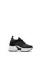 Women's Black Hidden Heel Stone High Sole Knitwear Sneaker Shoes - 2