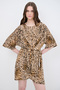 Leopar Desenli Örme Elbise - 6