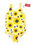Girls' Swimsuit Yellow Sunflower Pattern Comfortable Quick Dry Swimsuit Sea Pool Beach Swimsuit