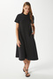Women's Hanna Pocket Bell Cut Black Combed Cotton Summer Dress 14266