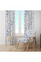 Blue on White Abstrakt Patterned Background Curtain – Elegant and Original Design 140X260 cm Single Wing - 5