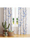Blue on White Abstrakt Patterned Background Curtain – Elegant and Original Design 140X260 cm Single Wing