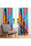 Decorative Artistic Figured Background Curtain – Dynamic & Stylish Style 140X260 cm Single Wing - 4